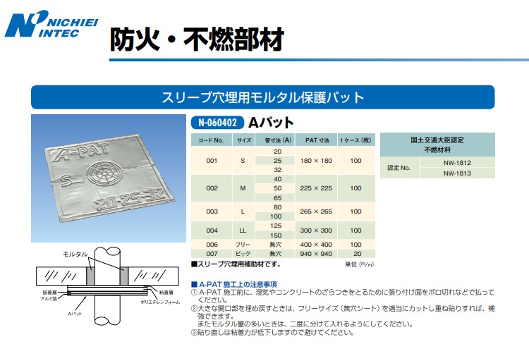 新在庫・Aパットフリー 日栄インテック
